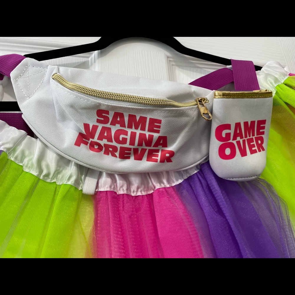 Lesbian bachelorette 
Fanny pack tutu